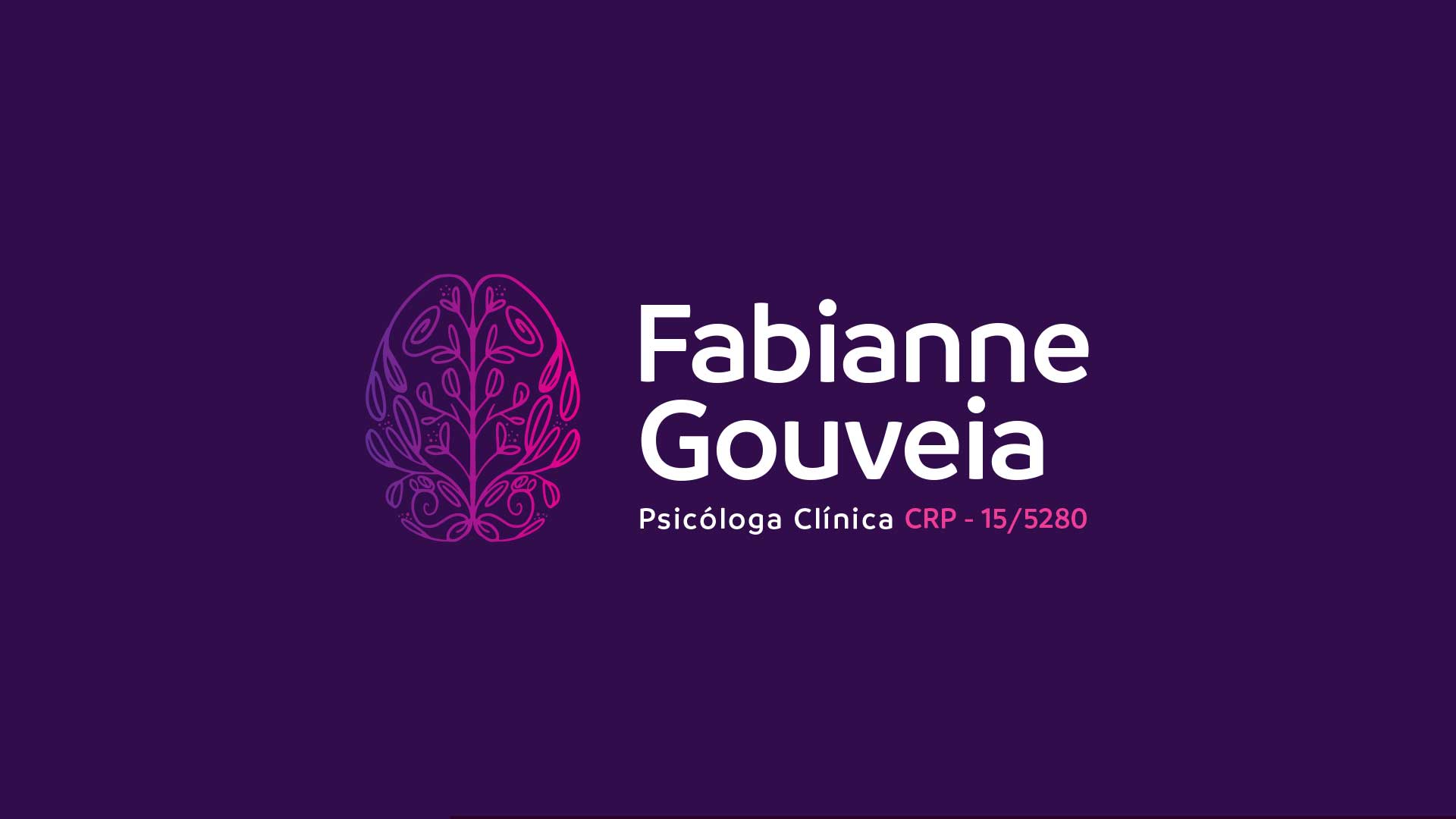 Fabianne Gouveia é uma psicóloga especialista em TCC - Terapia Cognitivo Comportamental e Pós-Graduada em Neuropisicologia Clínica. A psicóloga queria que o projeto tivesse uma representação de uma mente mais flúida, os pensamentos mais tranquila, algo como rosas ramando.